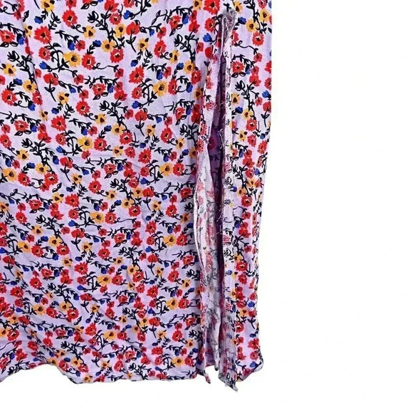 Cotton On Lilac Orange Floral Midi Dress Sun Dress Spring Summer Size M - Picture 3 of 6